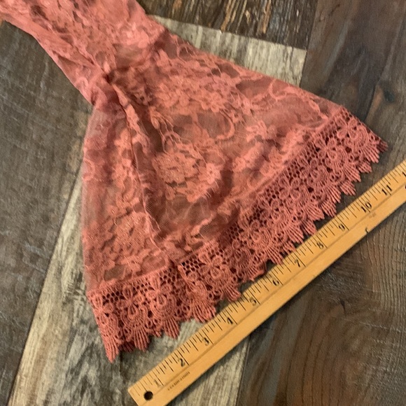 Long Lace Dusty Rose Kimono - Picture 5 of 8